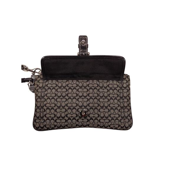 Coach Signature Soho Buckle Black and Gray Wristlet Wallet 7.5x4.25" Vintage - Picture 4 of 4